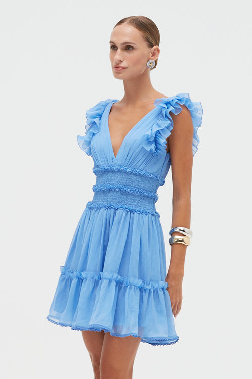CHIFFON WONDERLAND FLUTTER MINI DRESS