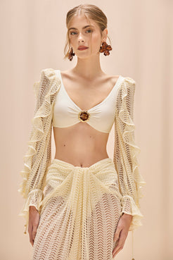 JADE LYCRA LONG SLEEVE BIKINI TOP