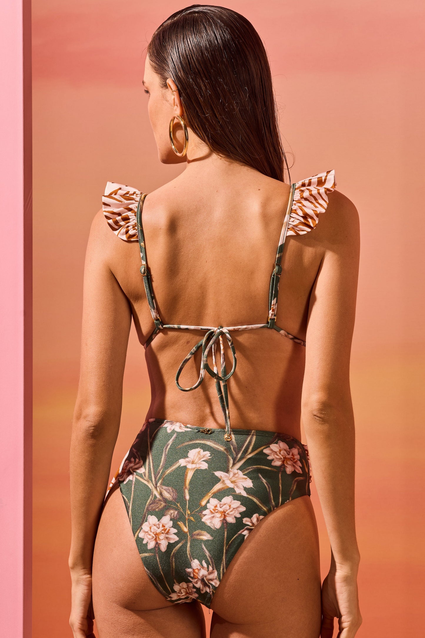 BOTANIC RETRO HIGH WAIST BIKINI BOTTOM