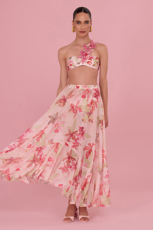 ORCHID BLOOM BEACH SKIRT