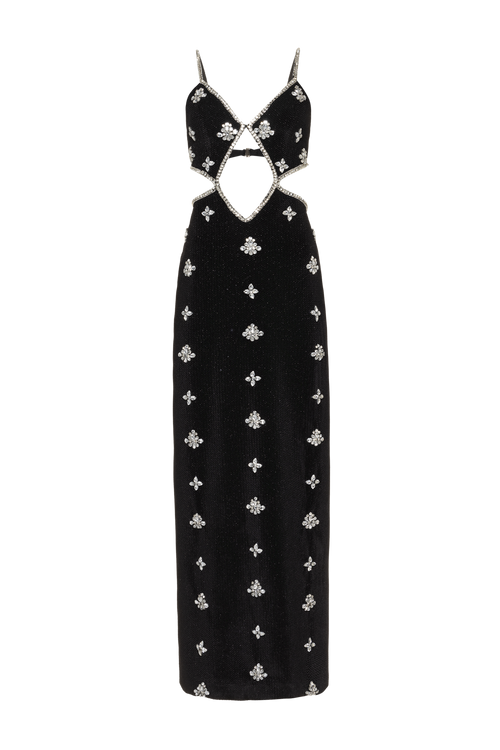 VELVET DEEP MAXI DRESS