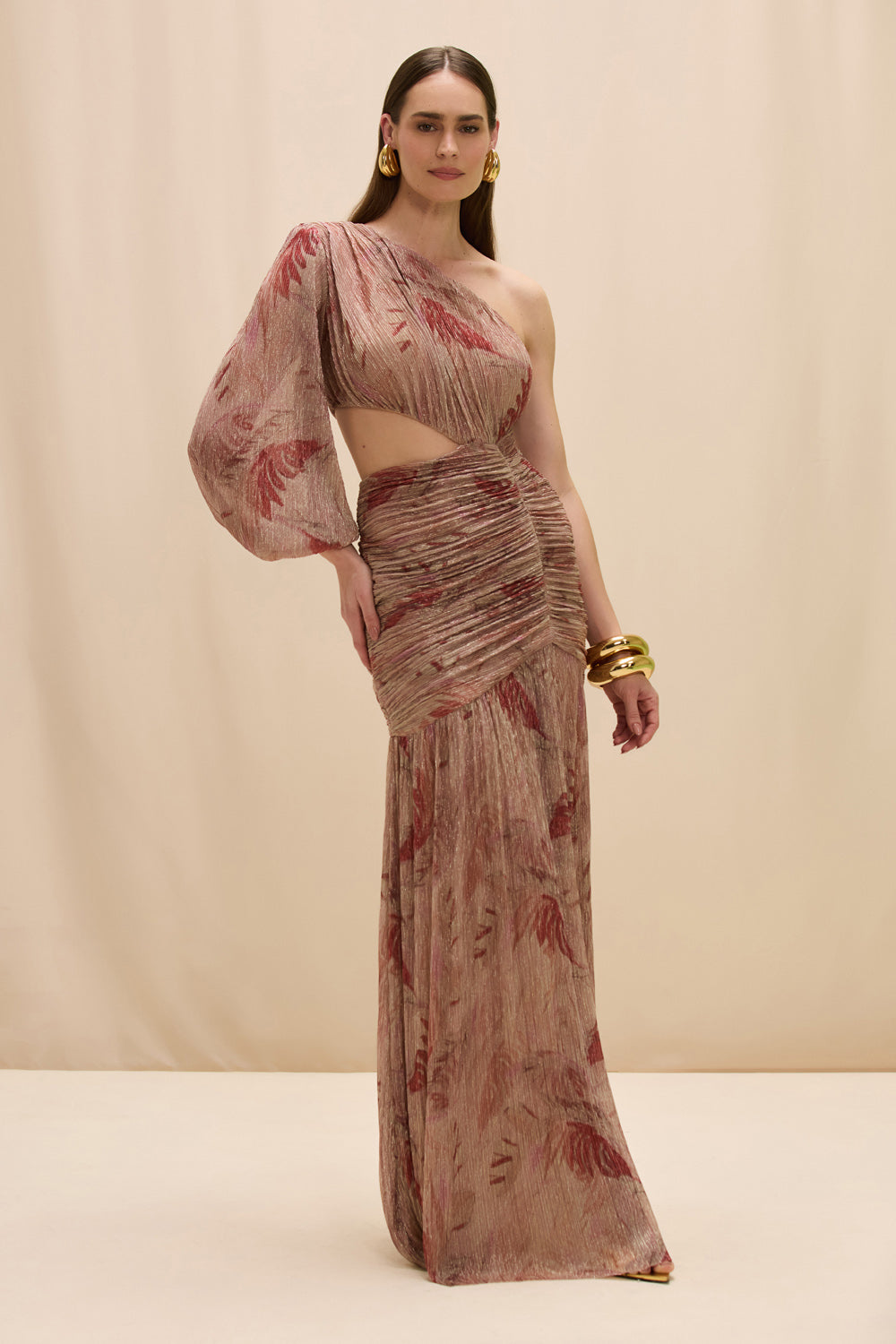 FEATHERS MAXI DRESS 4 / Pink