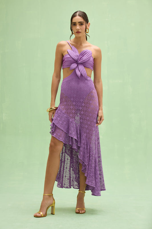 SIRENA MESH FLOWER MAXI DRESS