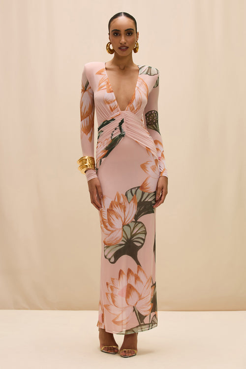 LOTUS LONG SLEEVE MAXI DRESS
