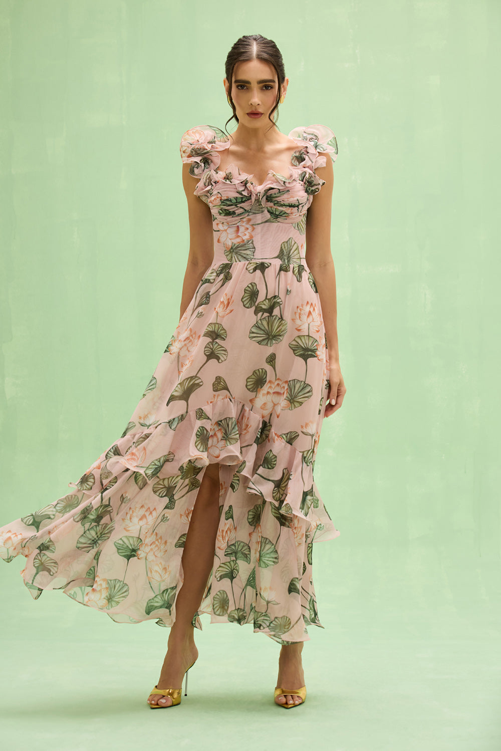 LOTUS CORSET MAXI DRESS 0 / light pink