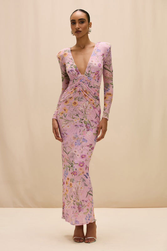 HEATHER PLUNGE MAXI DRESS