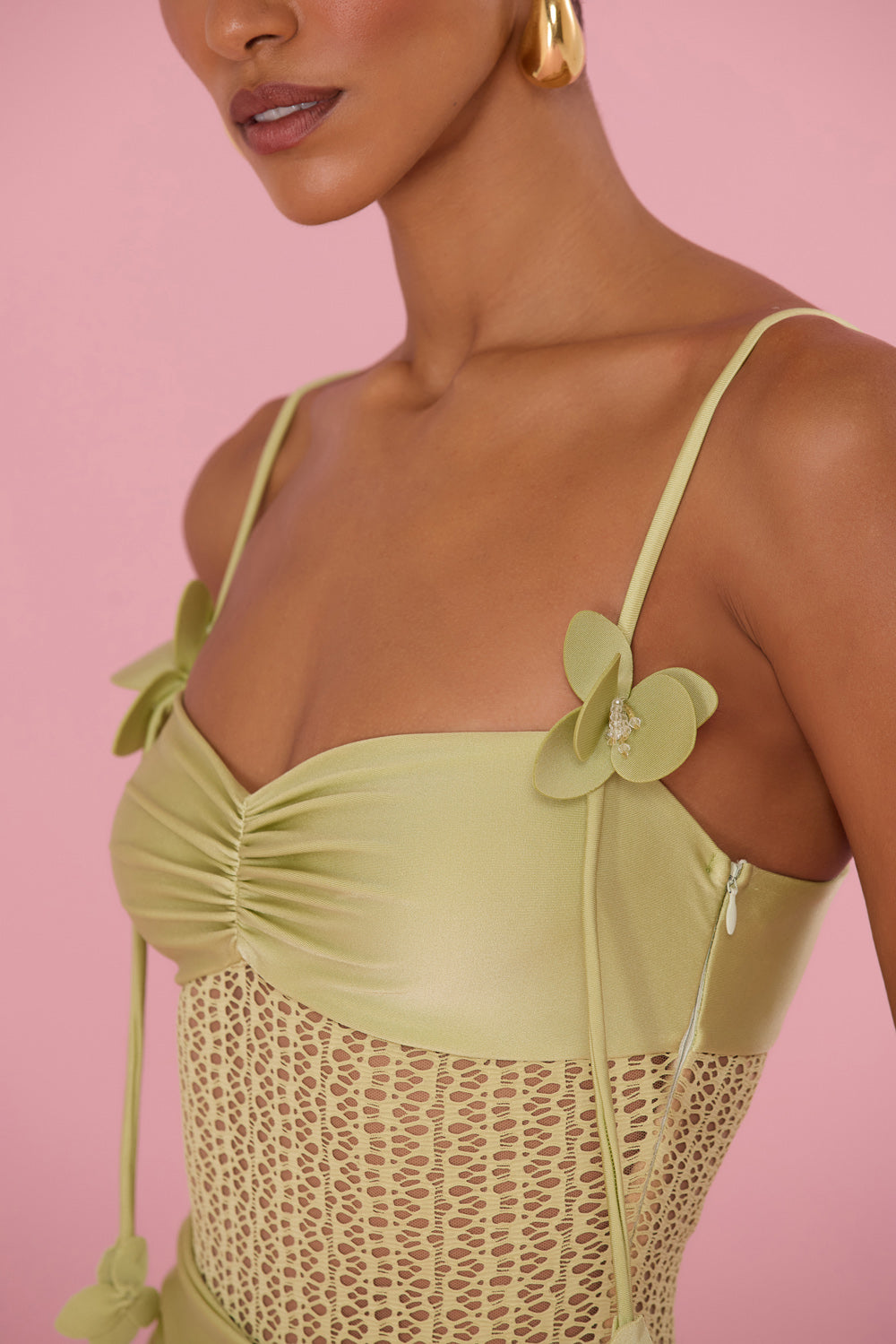 PETAL SHEEN FLOWER BEACH DRESS