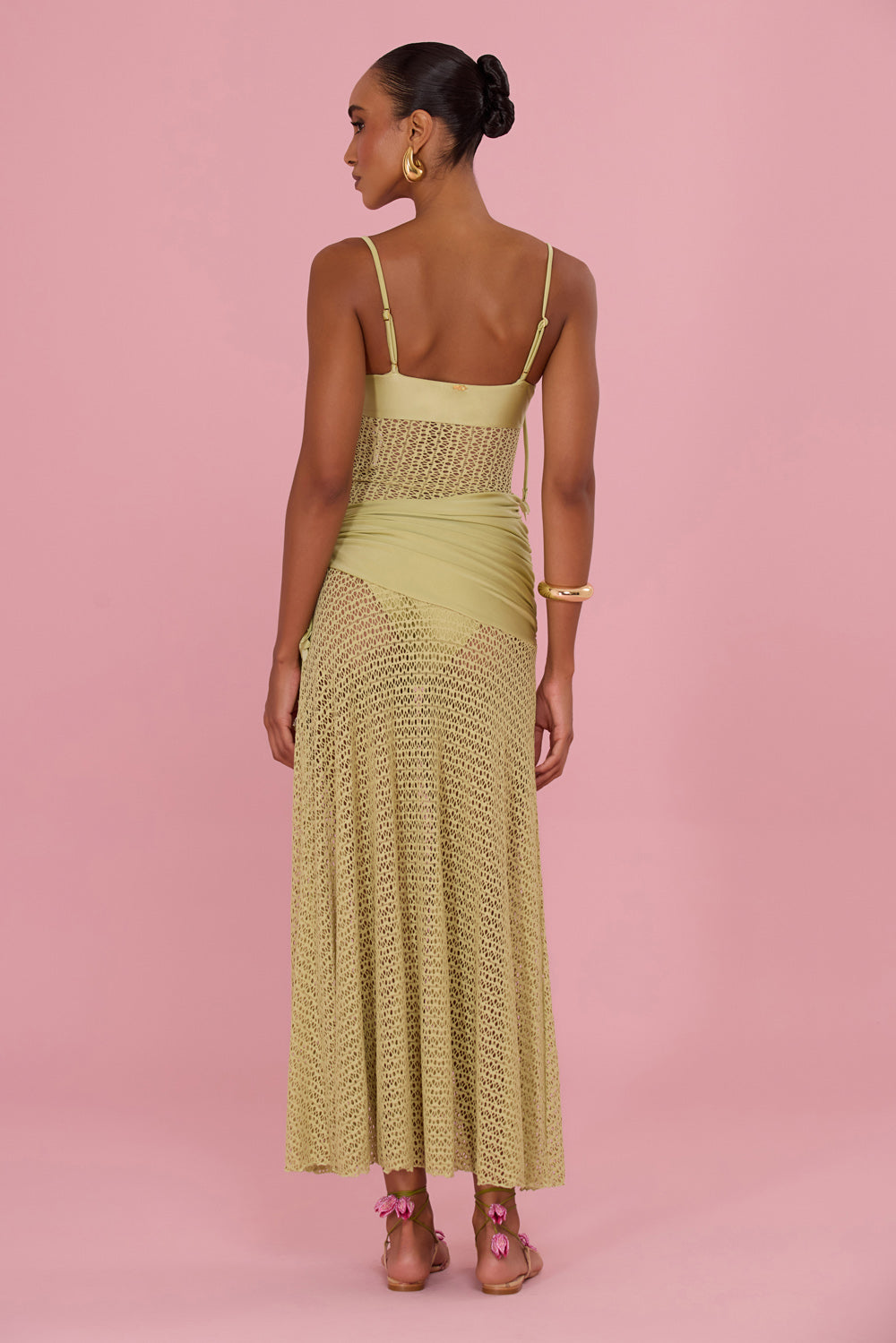 PETAL SHEEN FLOWER BEACH DRESS