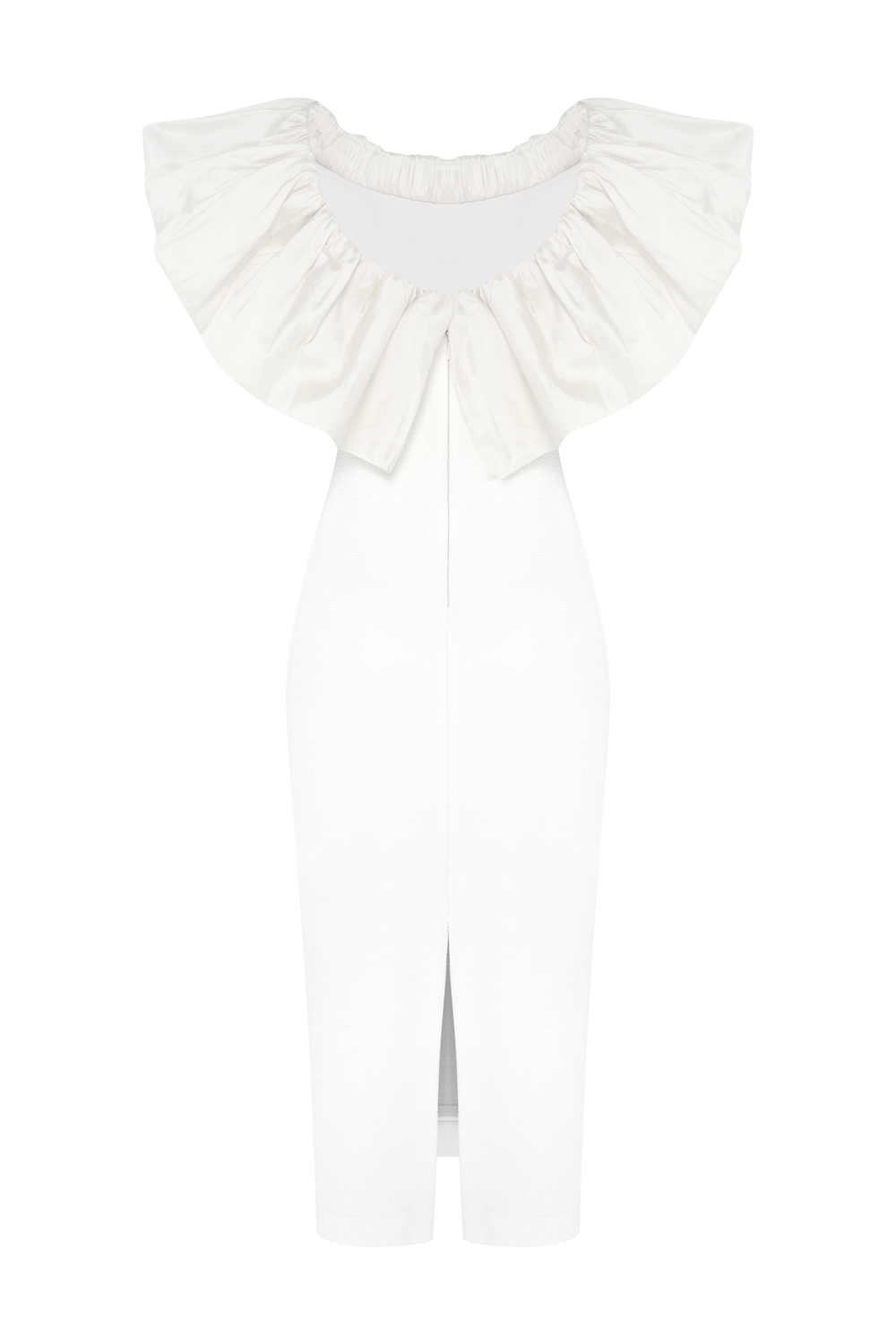 ruffle midi dress white Patbo Taffeta Tarsila Ruffle MIDI Dress