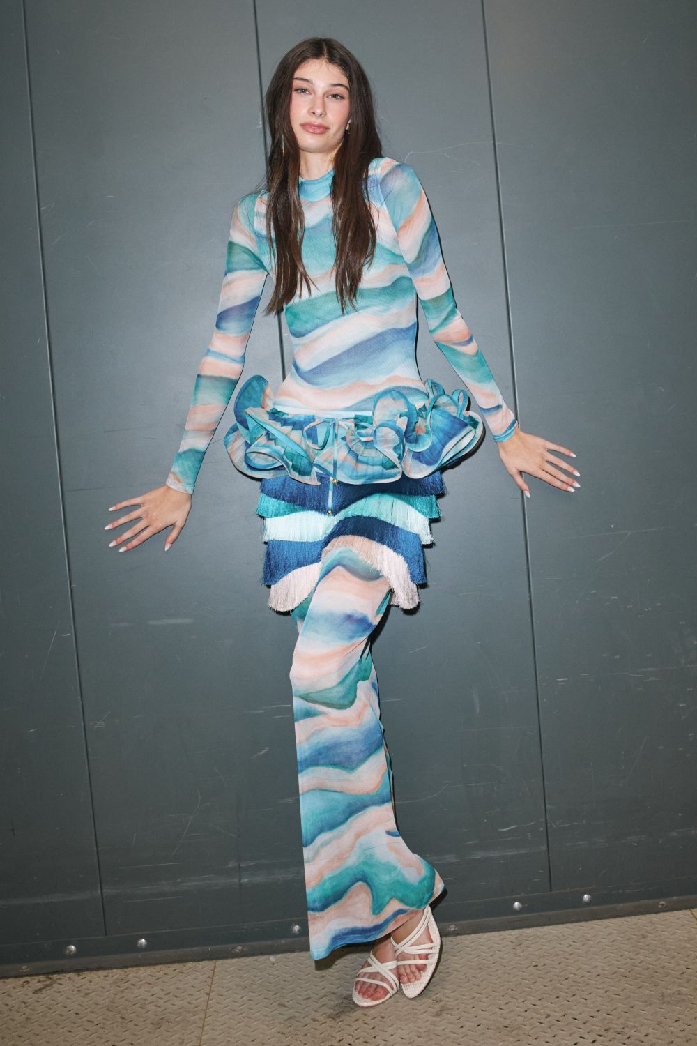 WAVES MIDI SKIRT (RUNWAY)