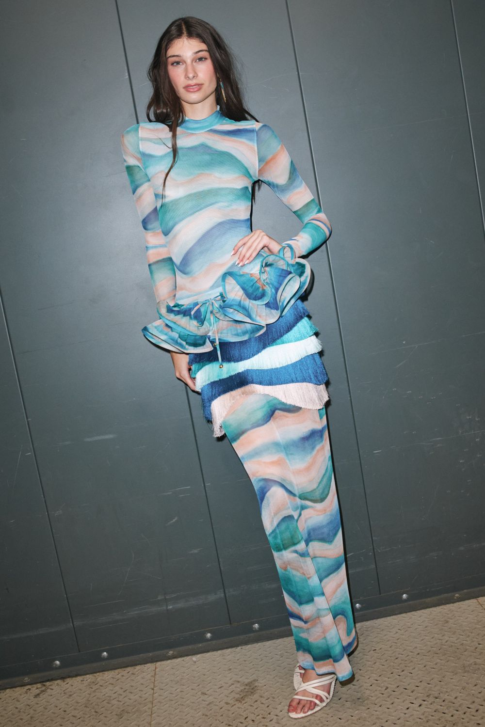 WAVES MIDI SKIRT (RUNWAY)