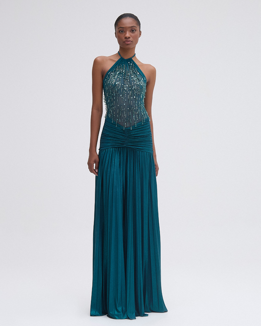 Hand-Beaded Tulle and Jersey Gown (RUNWAY)