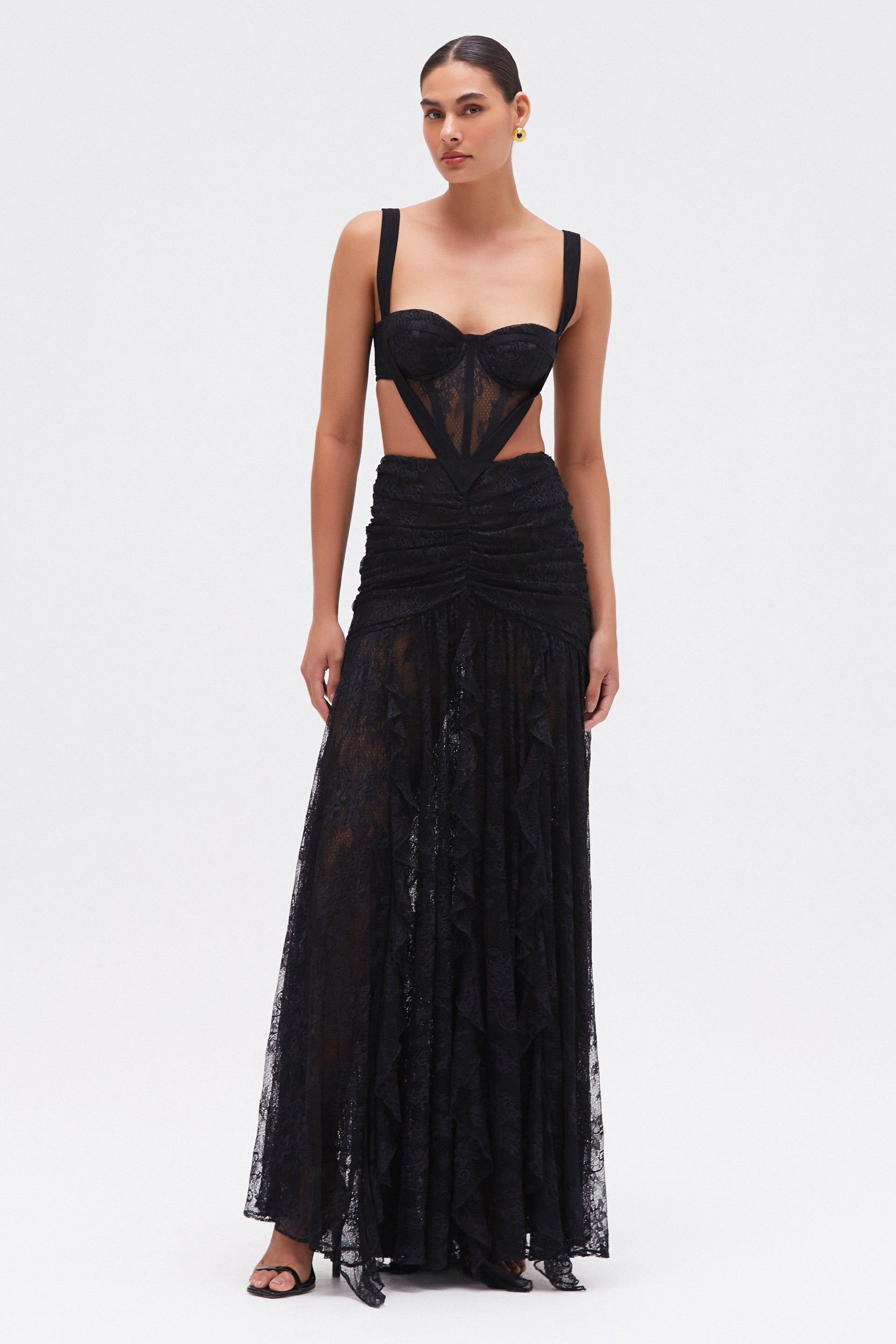 Patbo LAILA LACE Cut-out GOWN - Black