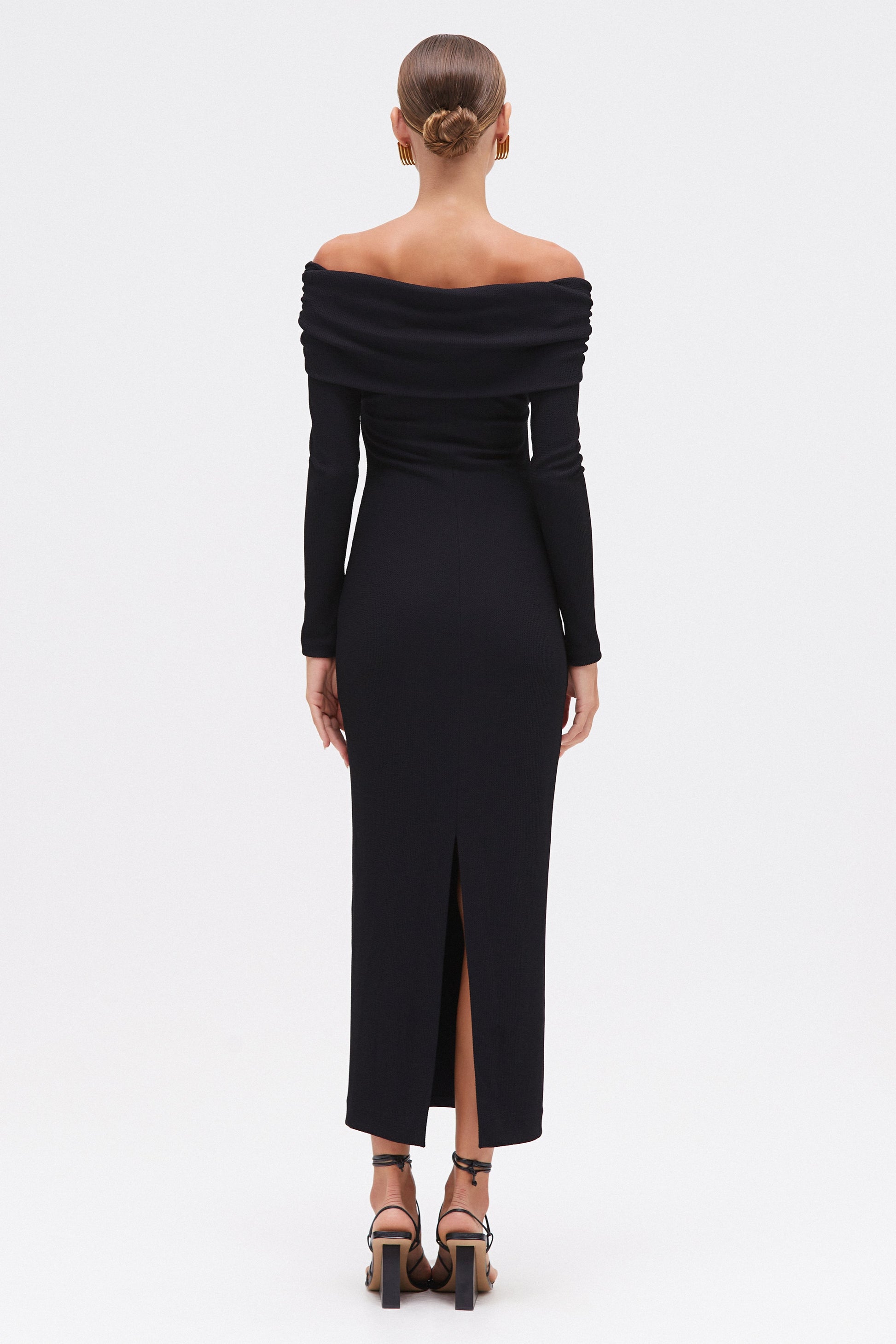 GRACE KNIT DRAPED MIDI DRESS PatBO GRACE KNIT DRAPED MIDI DRESS PatBO