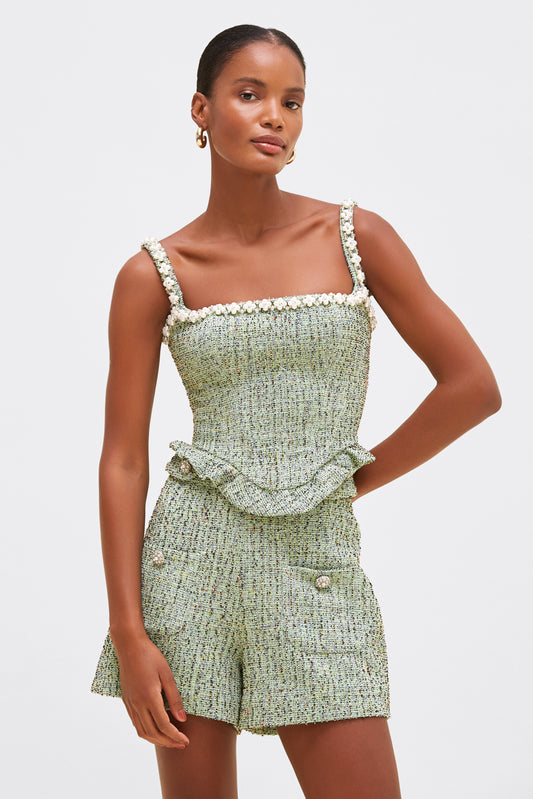 CRYSTAL TWEED TOP