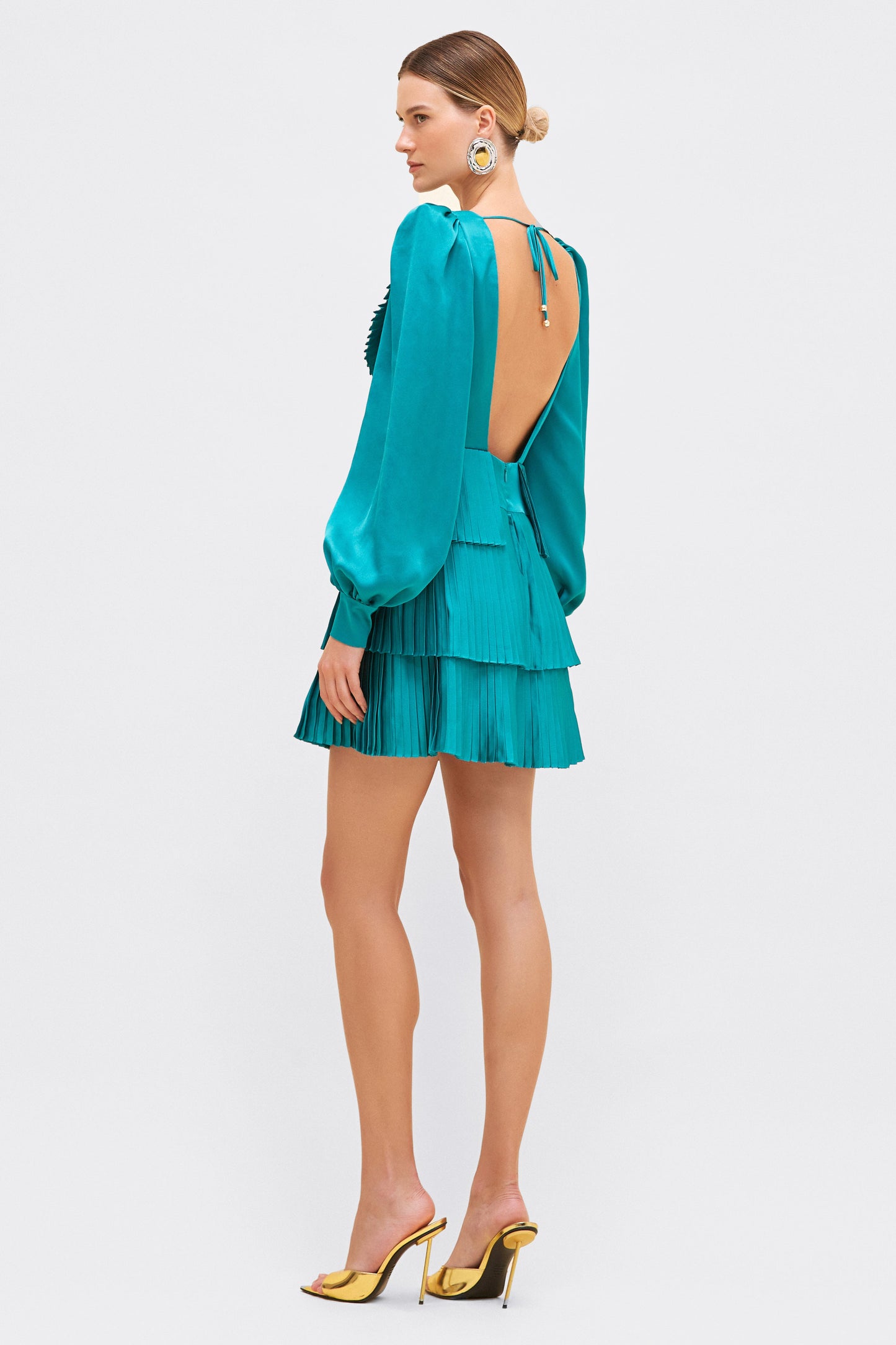 DREAM SATIN PLUNGE MINI DRESS