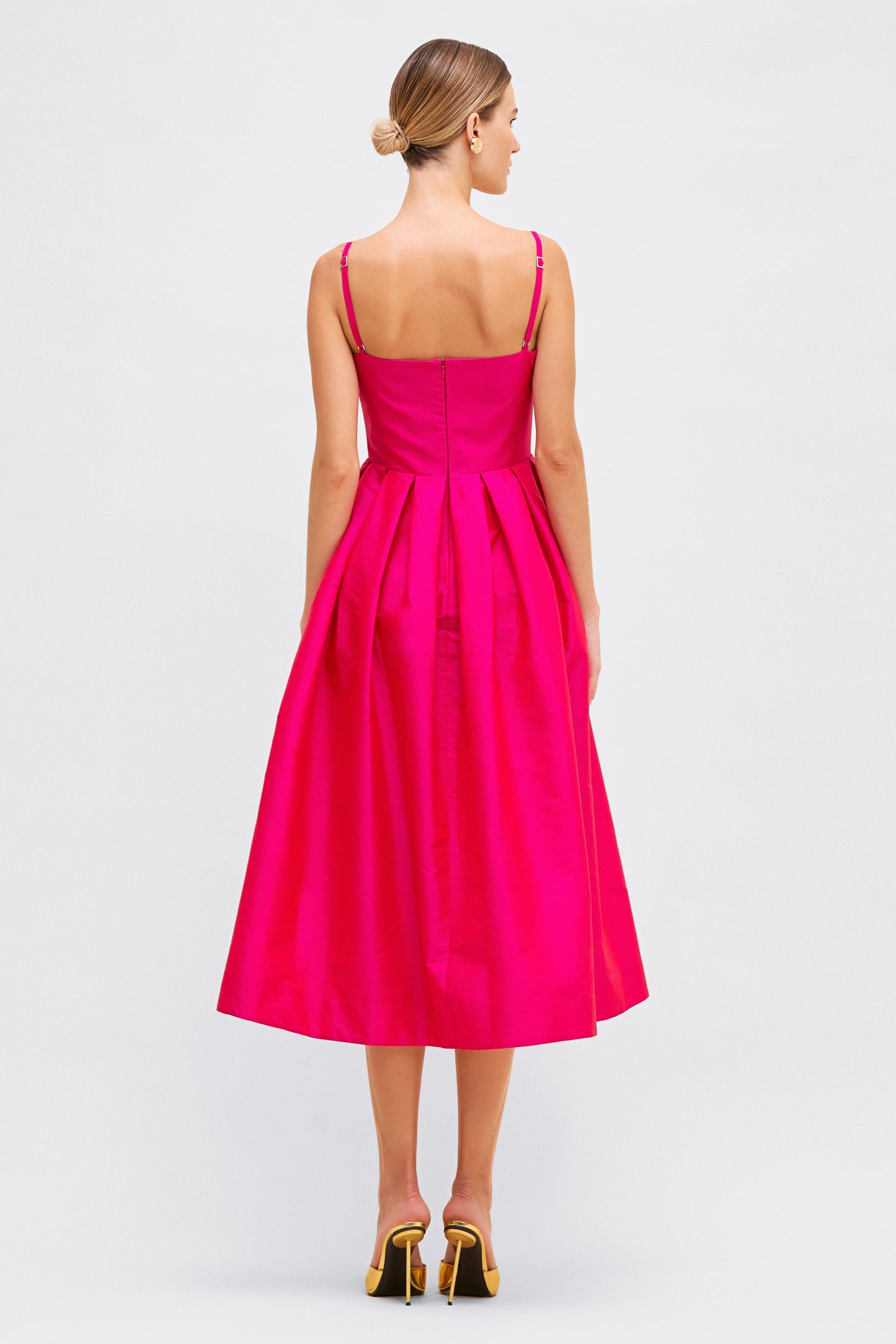 TAFFETA BLOOM MIDI DRESS