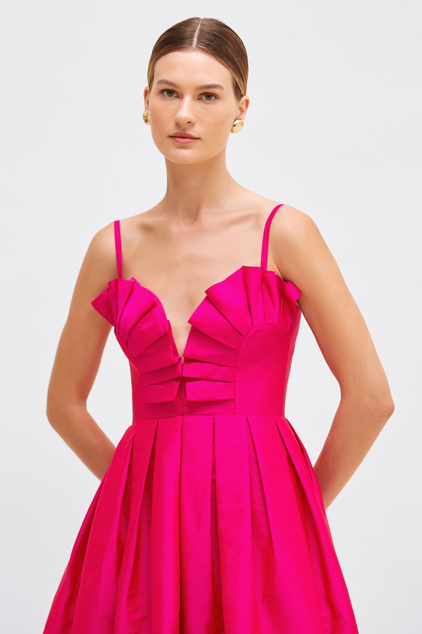 TAFFETA BLOOM MIDI DRESS