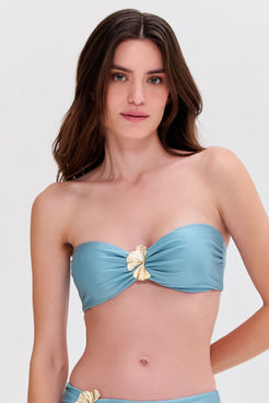SEASHELL LYCRA HALTERNECK PETAL BIKINI TOP