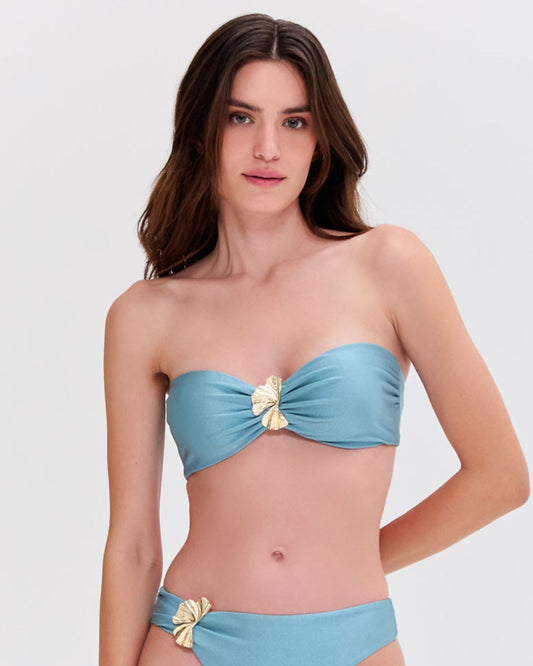SEASHELL LYCRA HALTERNECK PETAL BIKINI TOP