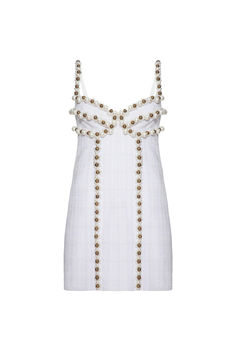 Pearl Beaded Mini Dress (FINAL SALE)