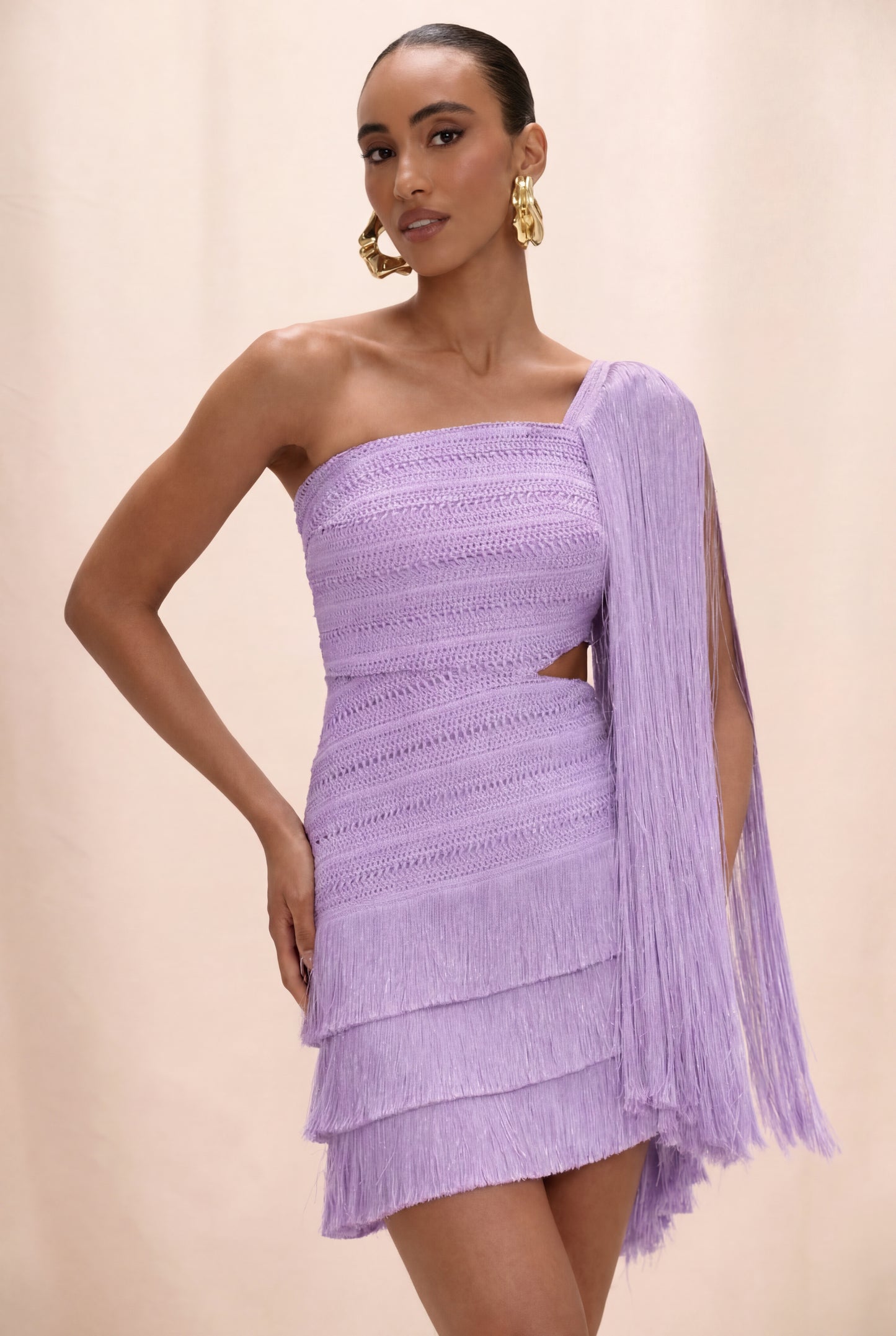 LILA FRINGE MINI DRESS 4 / Lilac