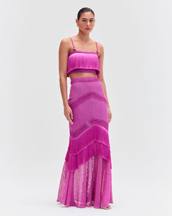 Fringe Maxi Skirt