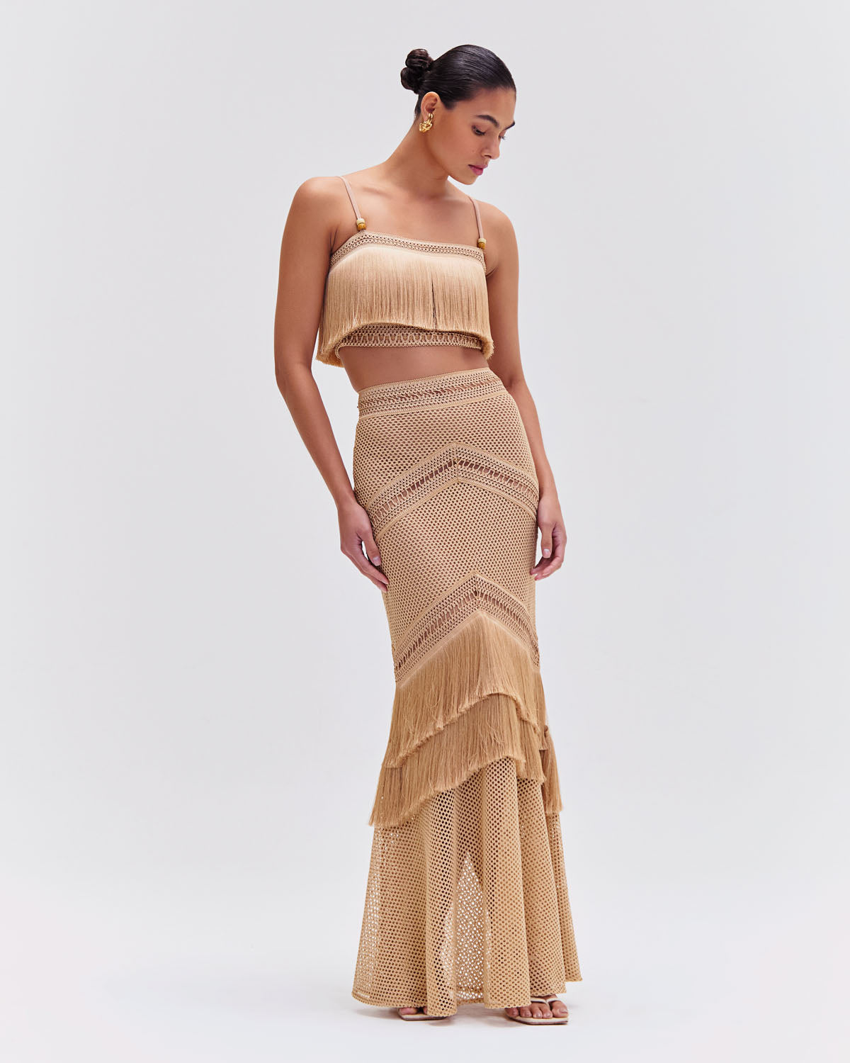 Fringe Maxi Skirt