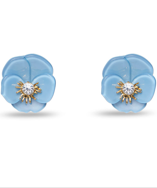 PANSY BUTTON EARRINGS
