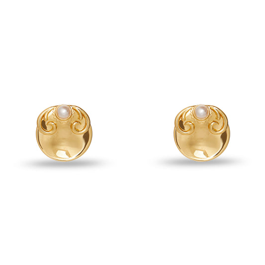 FILIGREE DISK BUTTON EARRINGS