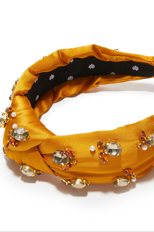 KNOTTED CRYSTAL CLUSTER EMBELLISHED HEADBAND