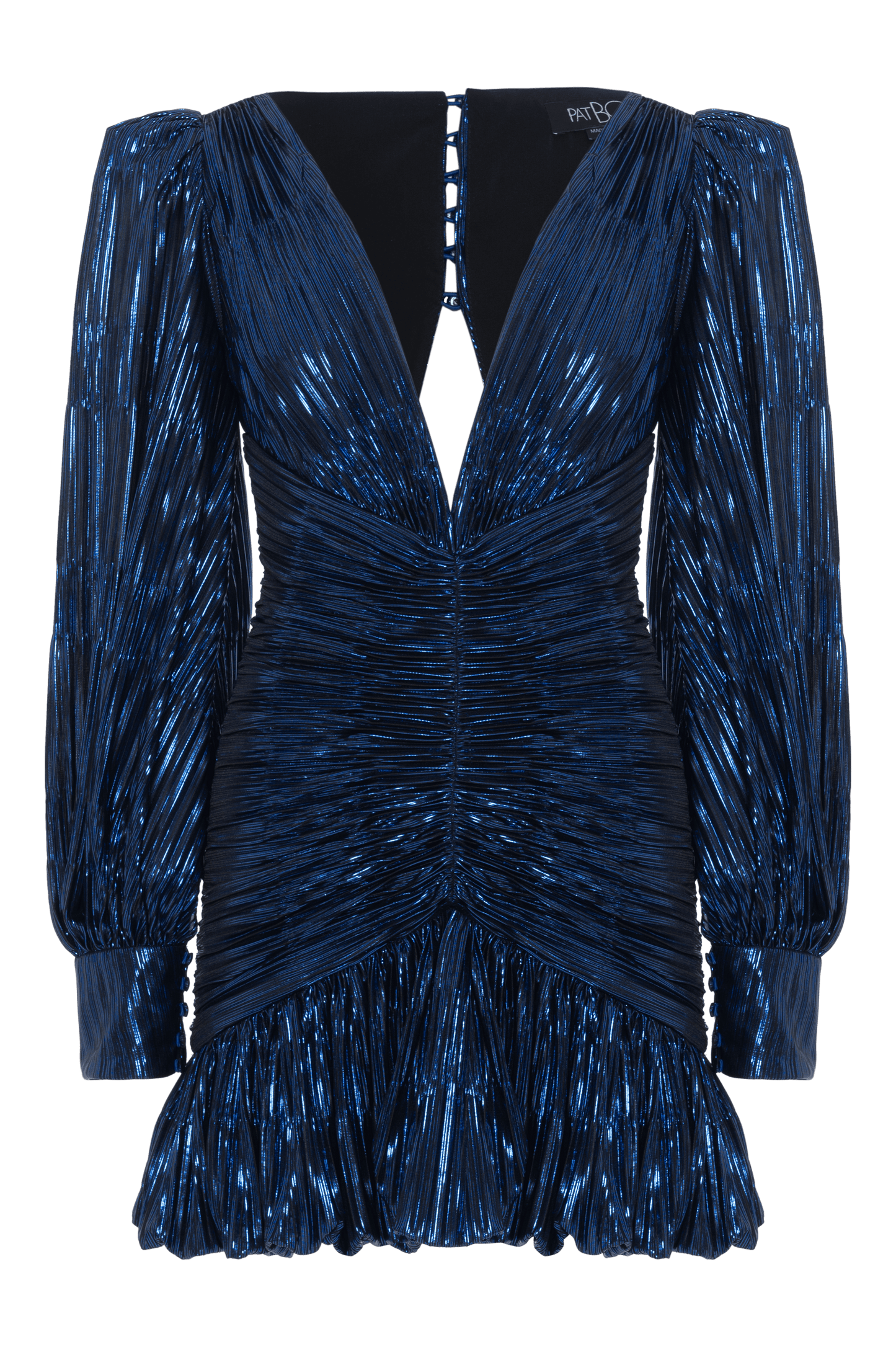 METALLIC PLISSE MINI DRESS