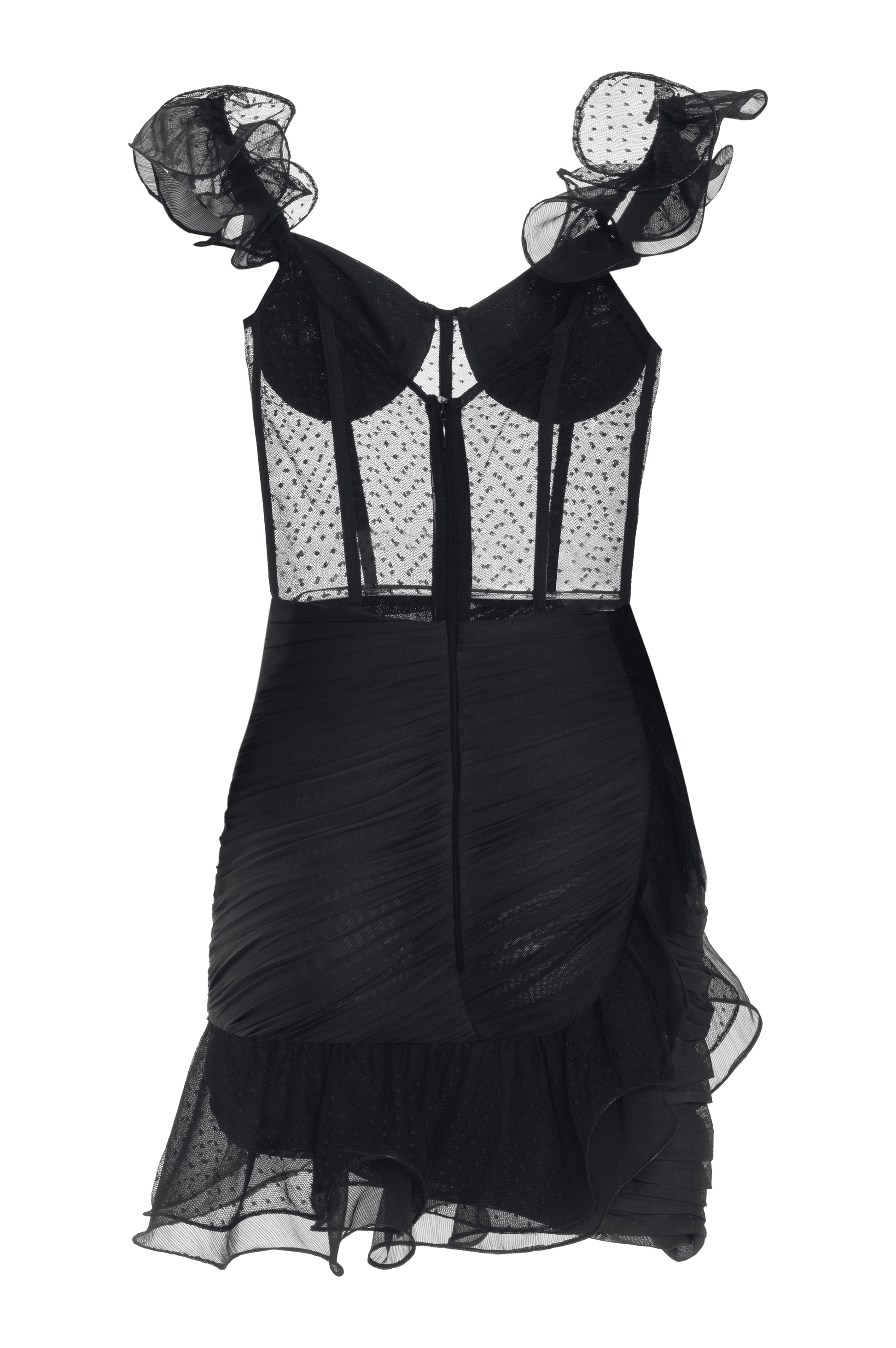 LAILA LACE FLUTTER MINI DRESS PatBO LAILA LACE FLUTTER MINI DRESS PatBO