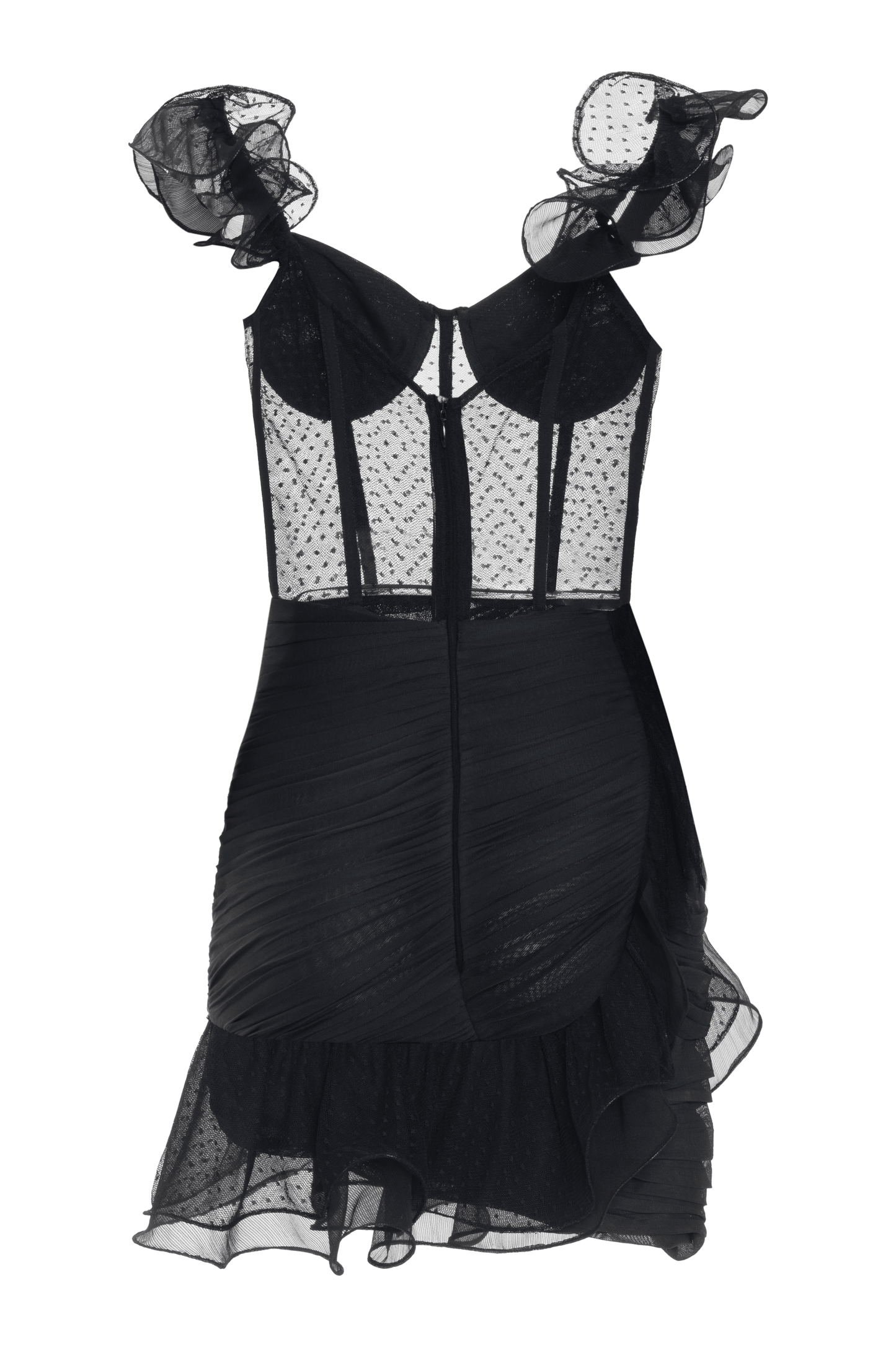 LAILA LACE FLUTTER MINI DRESS