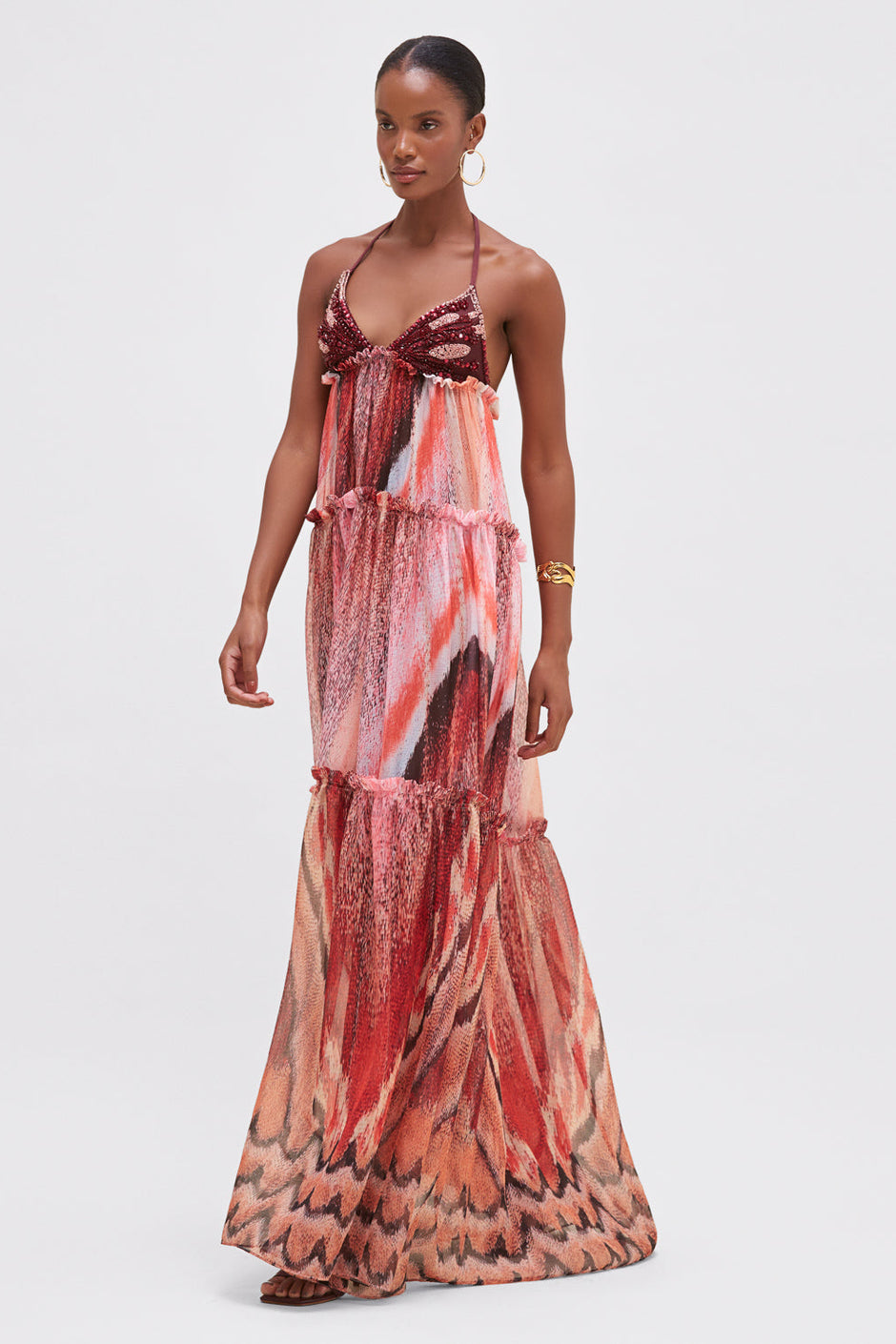 PatBO Sunset Plunge Maxi Dress