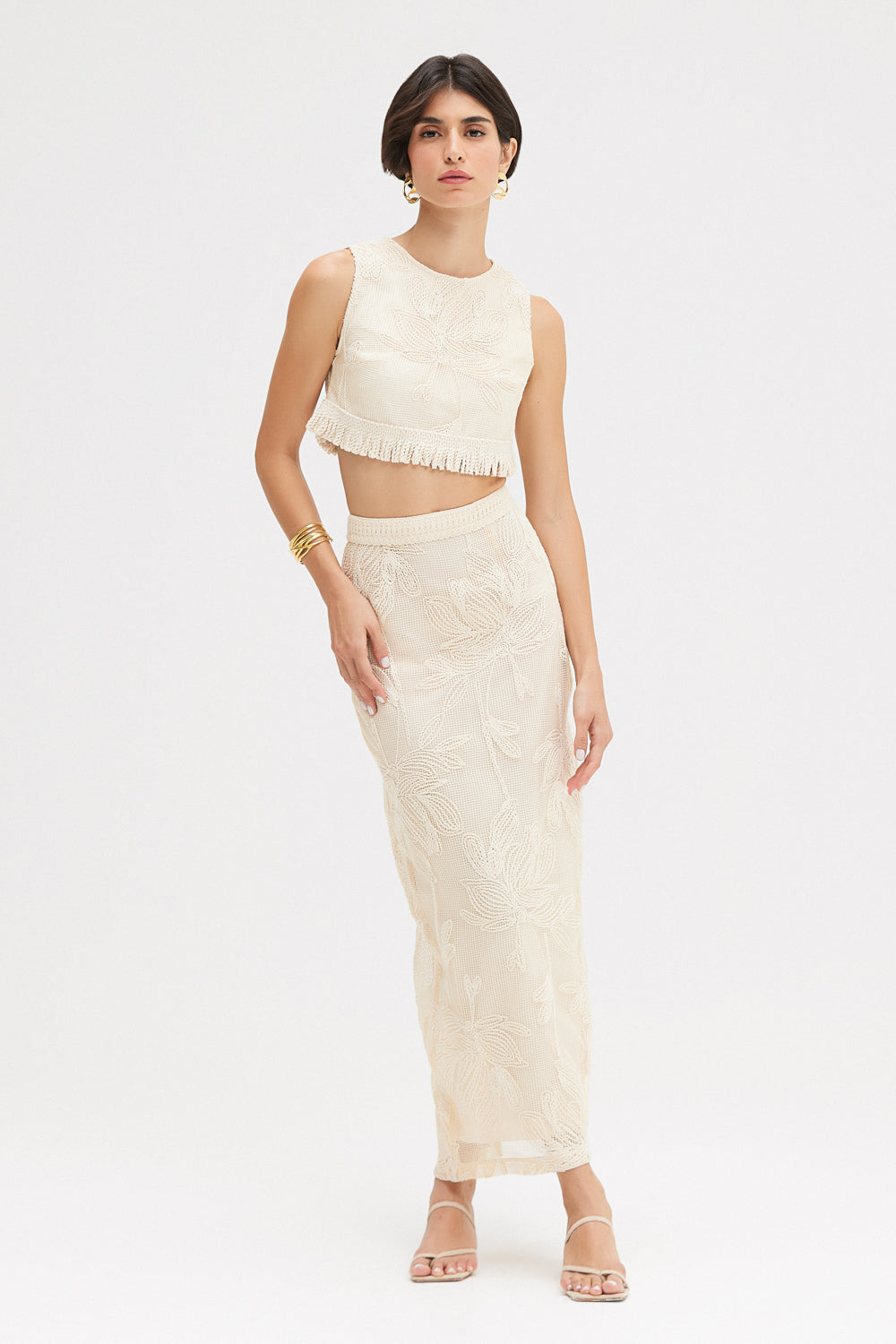 JOY LACE MIDI SKIRT
