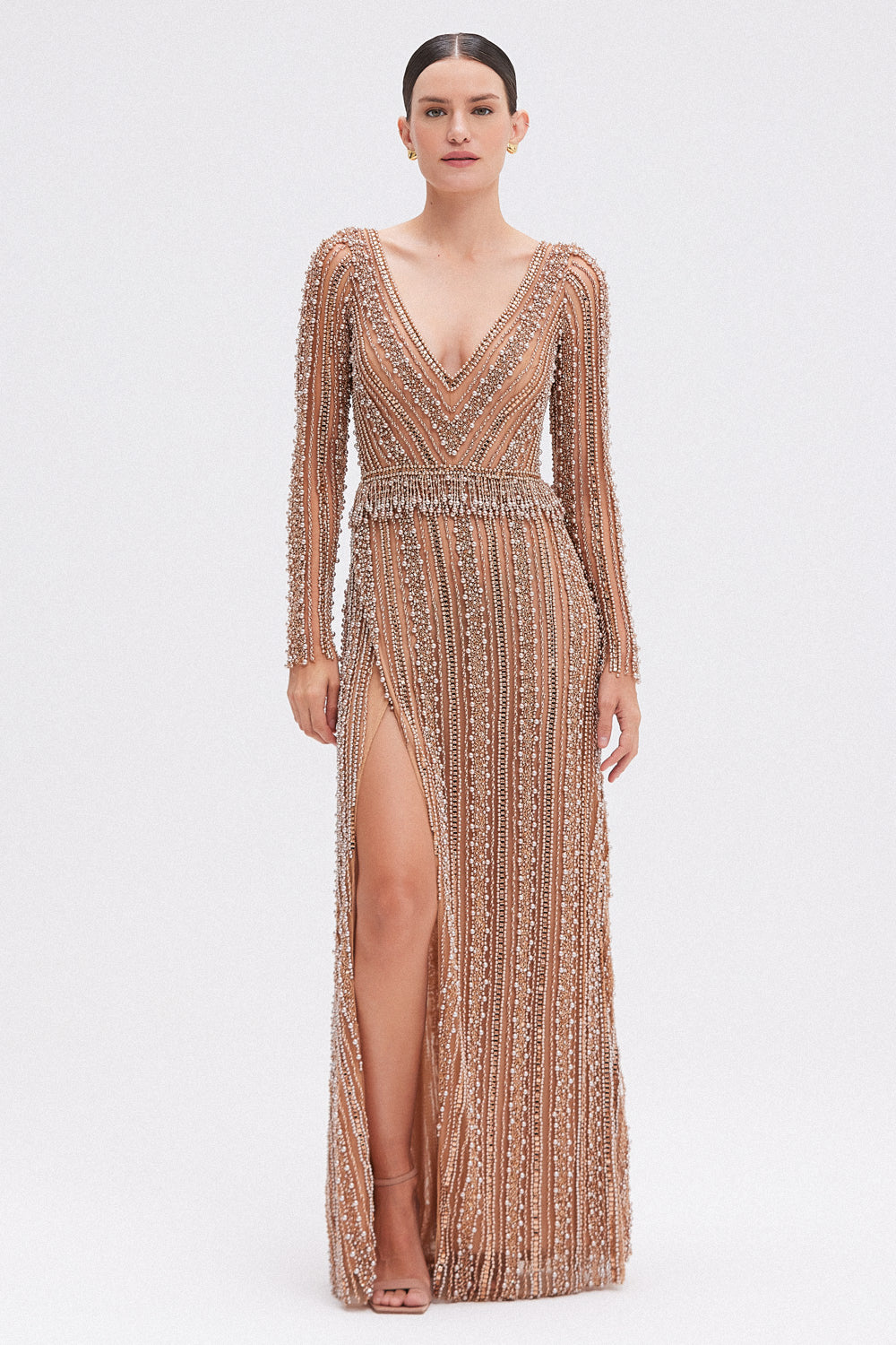 EMBROIDERY DREAMS LONG SLEEVE DRESS 0 / Beige