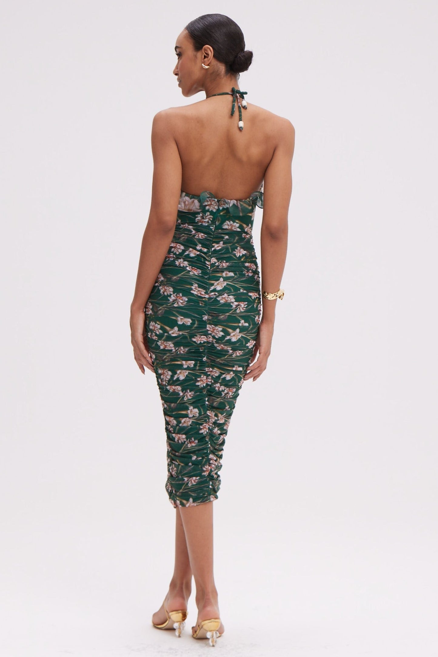 BOTANIC RETRO FLUTTER MIDI DRESS