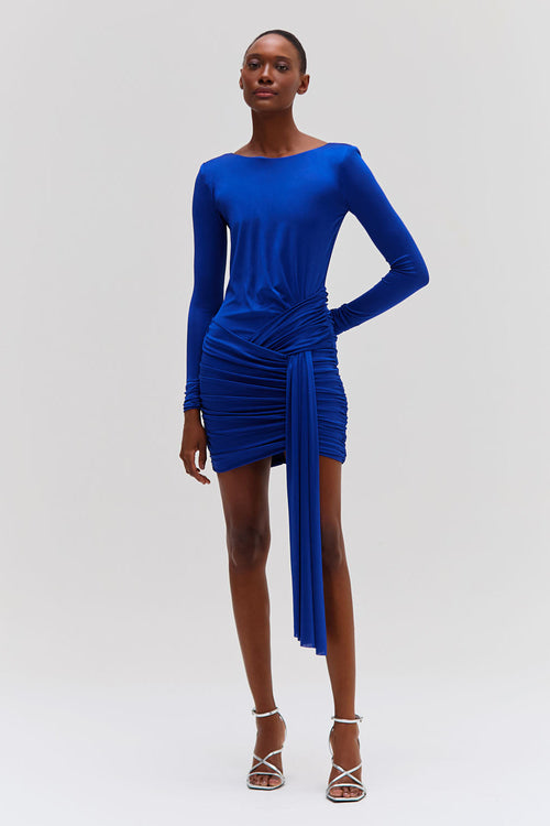 Metallic Jersey Long Sleeve Mini Dress Metallic Jersey Long Sleeve Mini Dress