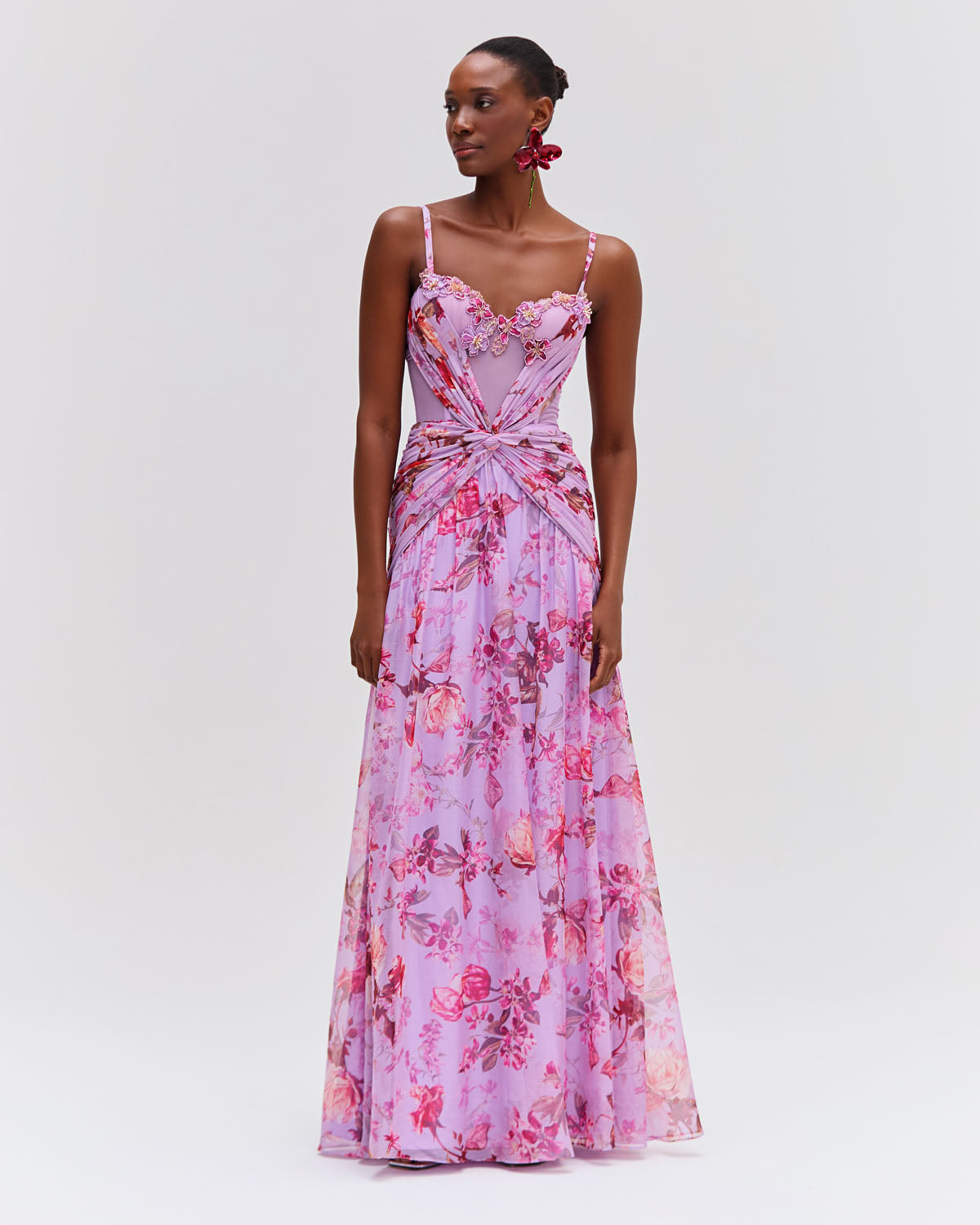 Floral Haze Bustier Maxi Dress