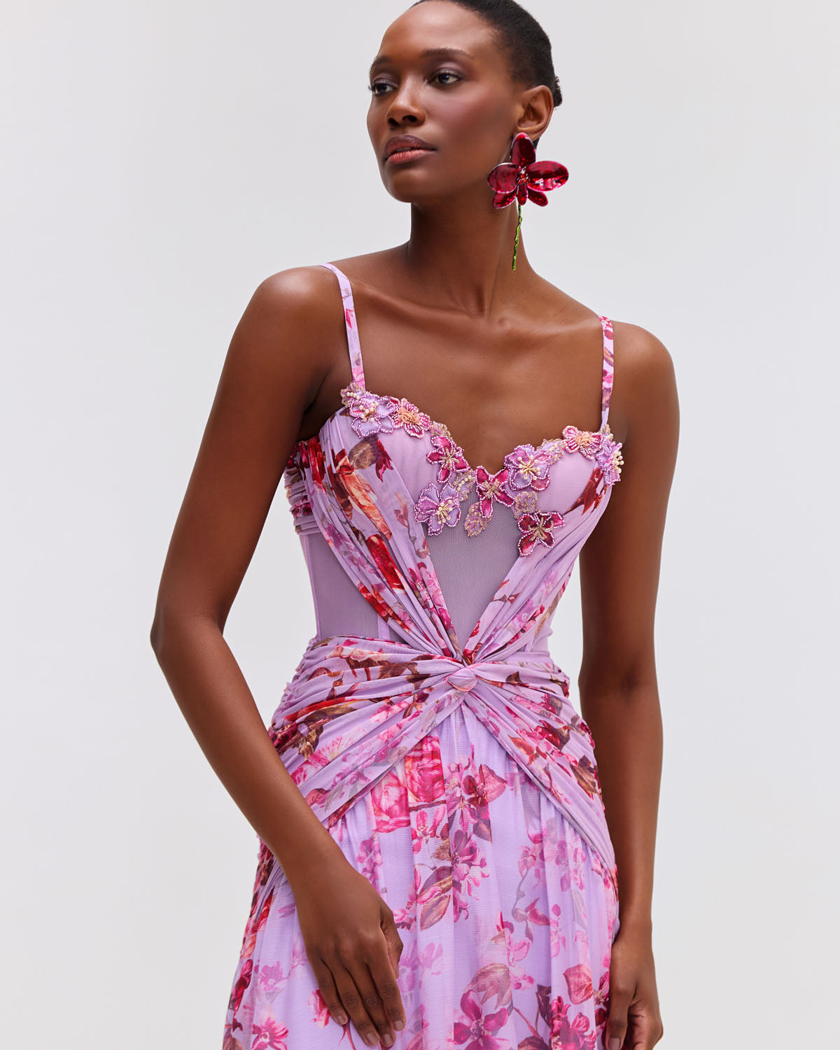 Floral Haze Bustier Maxi Dress