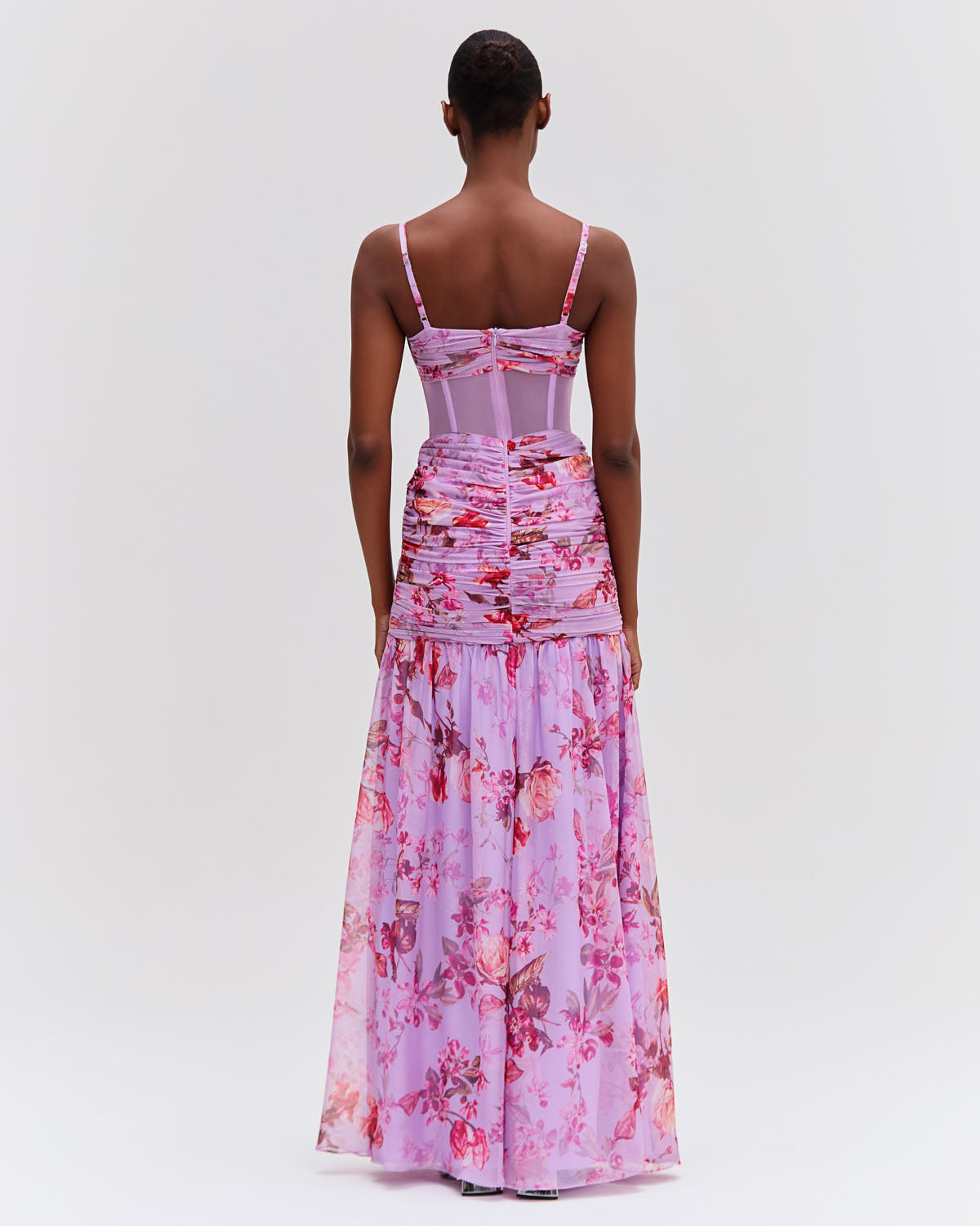 Floral Haze Bustier Maxi Dress