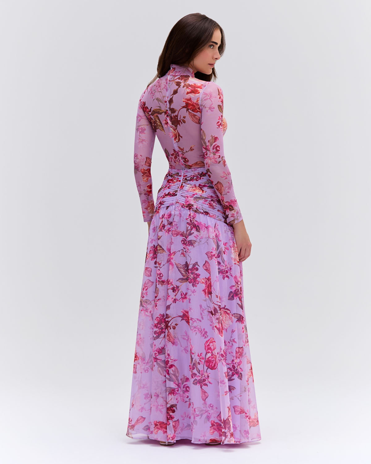 Floral Haze Draped Maxi Skirt