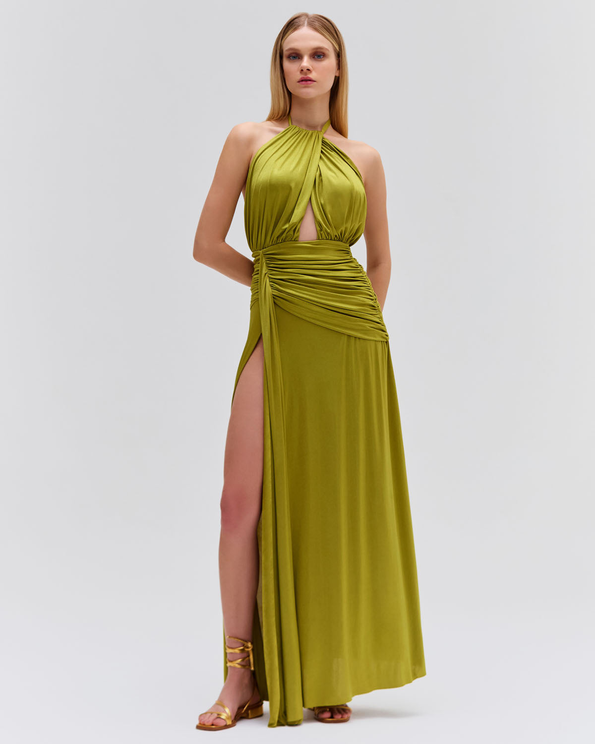 Metallic Jersey Halterneck Maxi Dress (FINAL SALE)