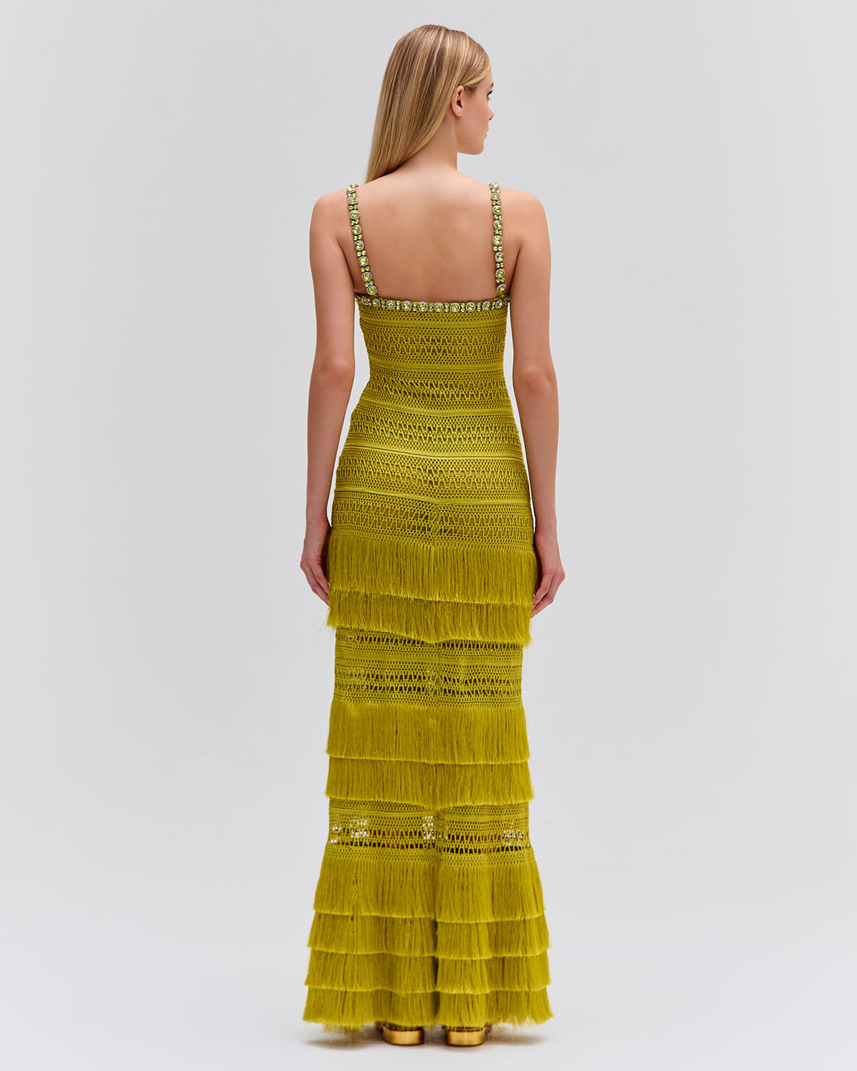 Woven Fringe Maxi Dress