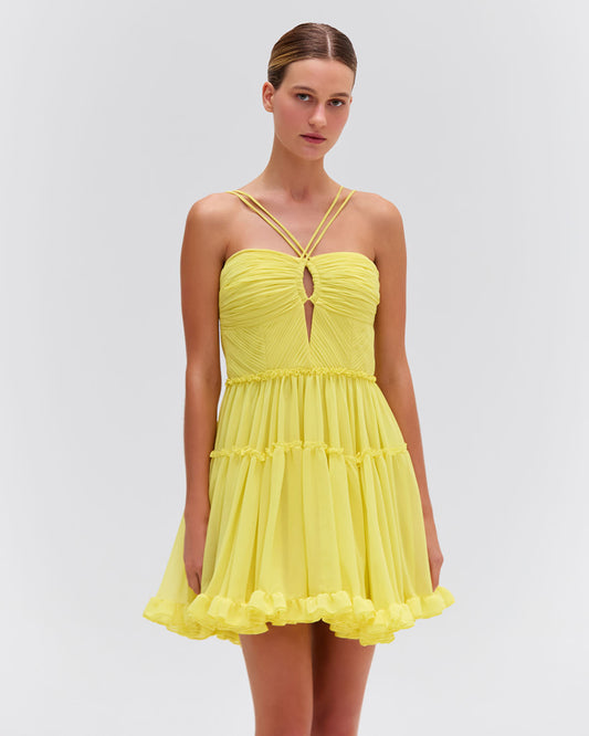 Pleated Chiffon Mini Dress (FINAL SALE)