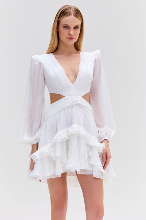 DEEP-V CUTOUT MINI DRESS