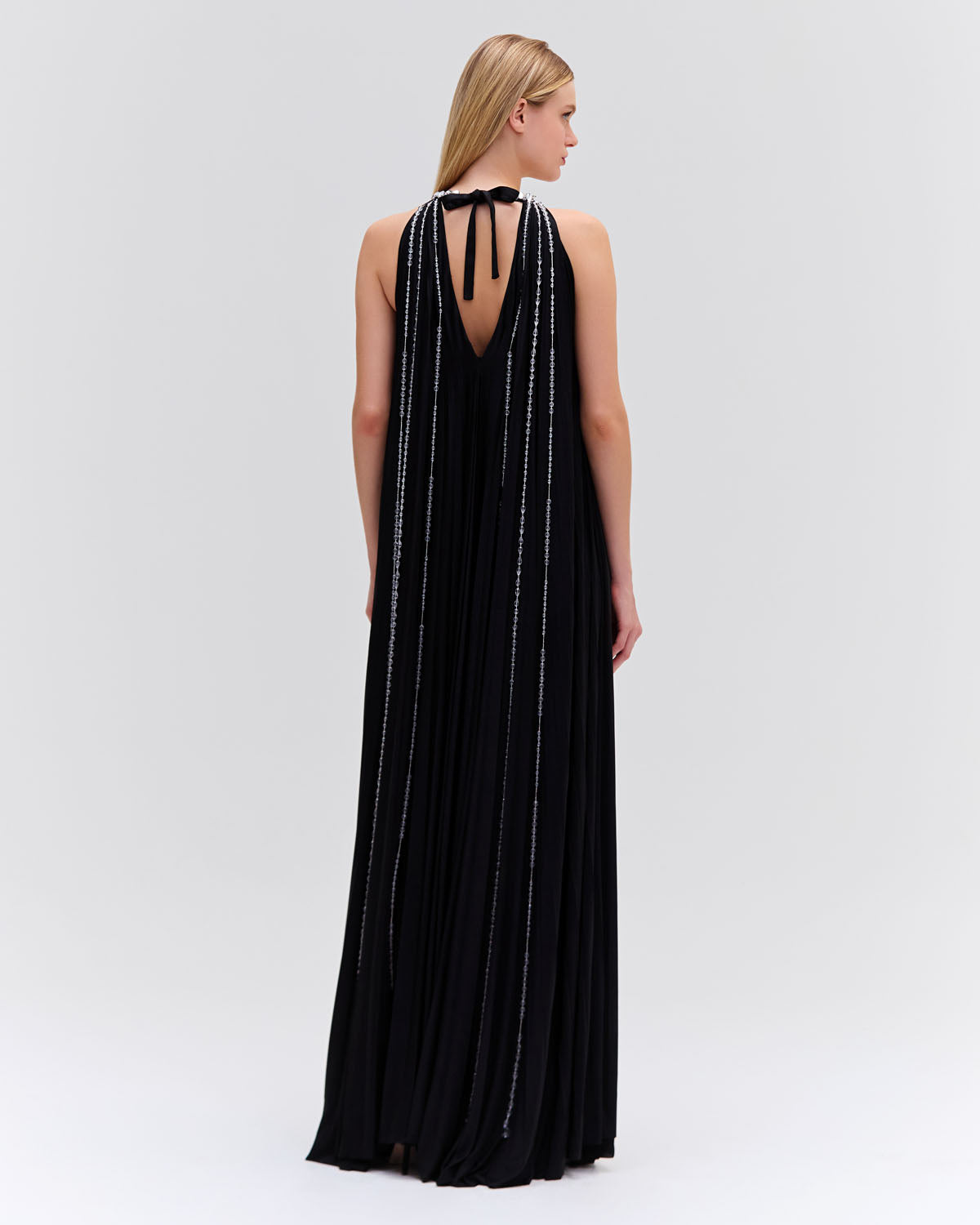 Moonlight Crystal Beaded Maxi Dress (RUNWAY)