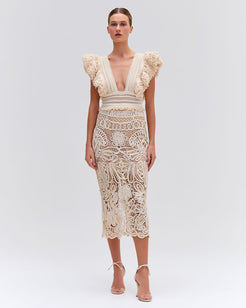 HAND-WOVEN MIDI SKIRT