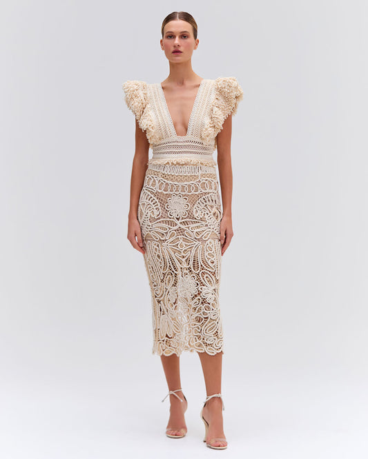 HAND-WOVEN MIDI SKIRT